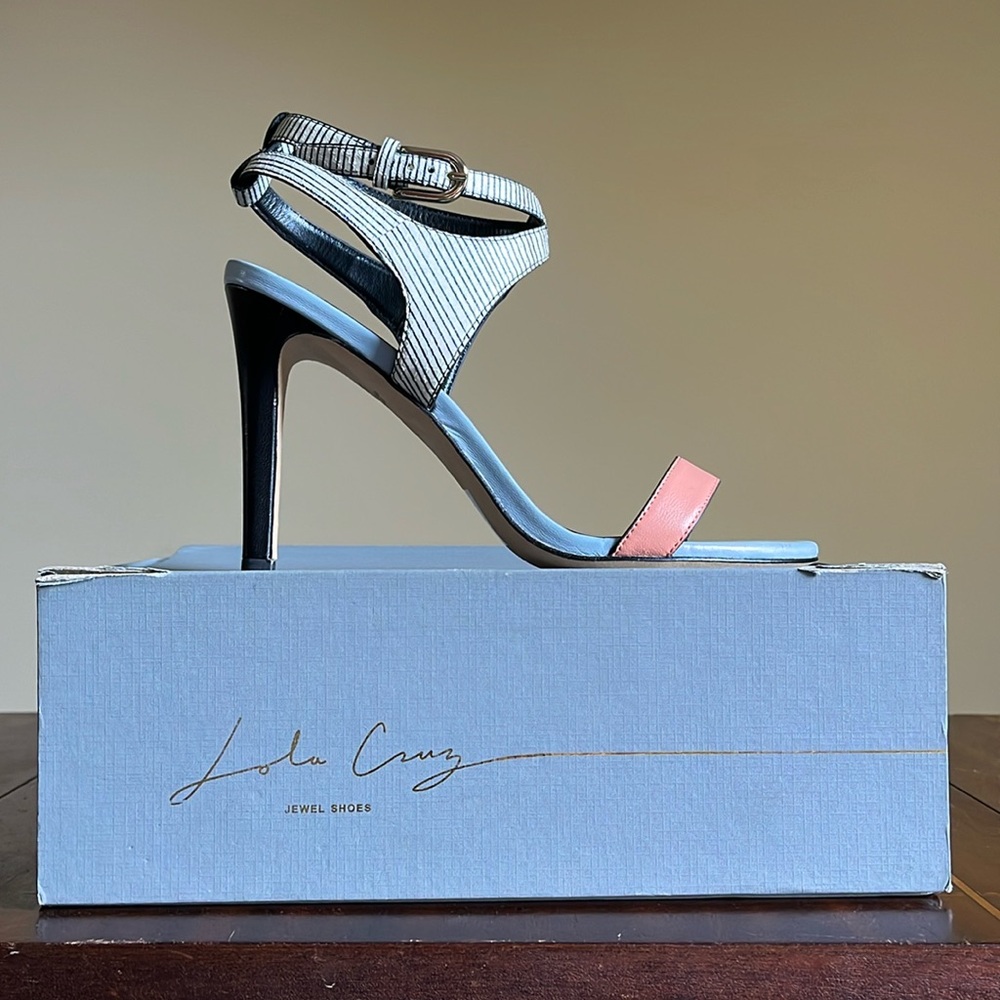 New in box - LOLA CRUZ - "Jewel" Strappy Stiletto Sandals - 39 IT / 8.5-9 U.S.